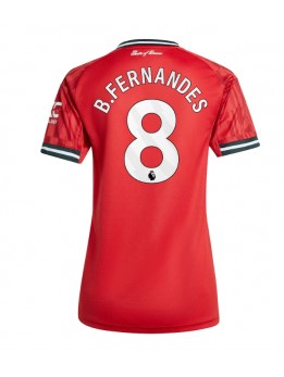 Billige Manchester United Bruno Fernandes #8 Hjemmedrakt Dame 2025-26 Kortermet